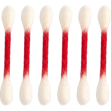 6-teiliges Katzenspielzeug mit Katzenminze – Große Wattestäbchenform aus Filz und strapazierfähigem Material – für Zahnpflege und Spiel