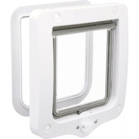 Chatière 2 positions  , 20 × 22 cm blanche pour chat - animallparadise (1/4)