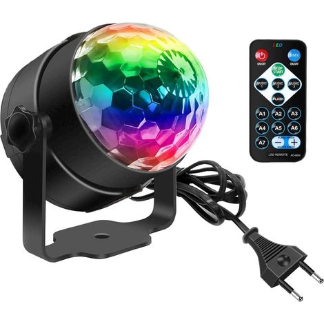 Mini LED-Partylichter, Musiksteuerung DJ, RGB-Rotation 3 W, Buhnleuchte fur Feiern (1/4)