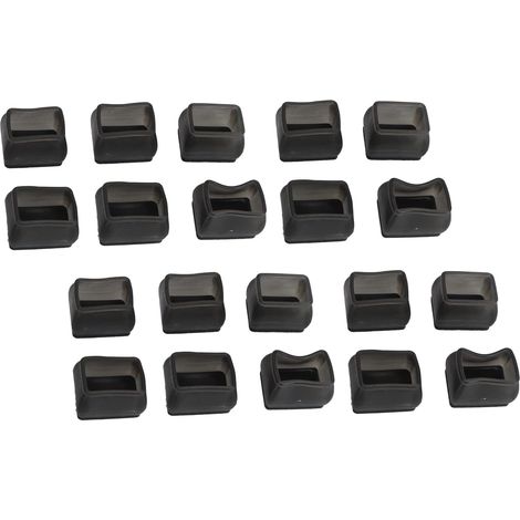 Yctze Lot de 20 protège-pieds de chaise : tapis noirs transparents (1/5)