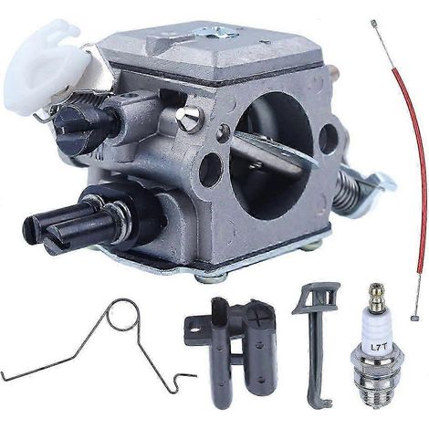 Pièces détachées pour tronçonneuse Husqvarna 362, 365, 371, 372 et 372XP (références 503283203 et 503281801) : passe-câble, câble d'accélérateur, levier de starter et tige de starter. (1/4)