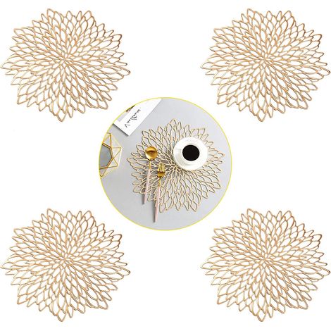 Sous-plat Ronde En Pvc - Diamètre 38 Cm - Résistant À La Chaleur Et Antidérapant - Pour Cuisine Salle À Manger Mariage Fête - Lot De 6 (1/5)