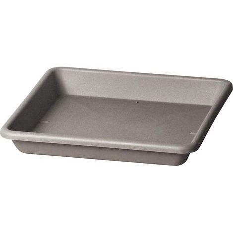 Quadratischer Untersetzer ''Quadro Basic'' für Outdoor Blumen- und Pflanzentopf -27 cm / Braun (1/4)