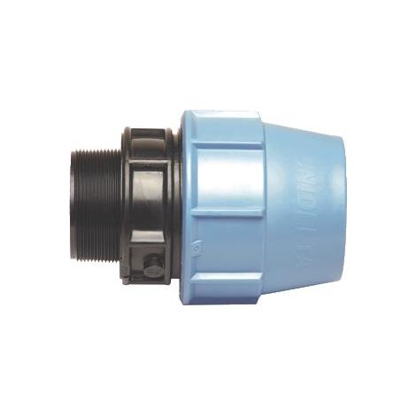 Raccord  droit pour tube PE eau Ø25 M3/4''(20/27) Le lot de 10