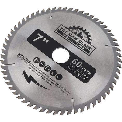 Disque de scie circulaire en carbure de 180 mm (7 po) à 60 dents pour la coupe du bois et du plastique (1/5)