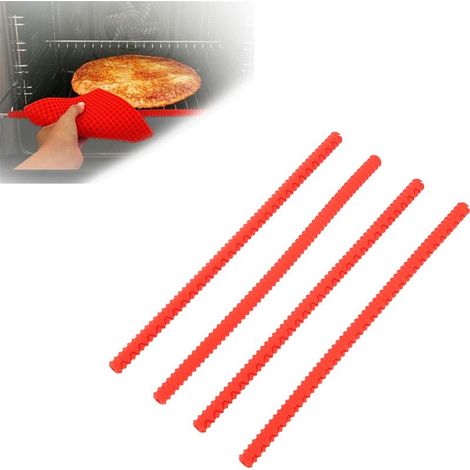 Protecteur de Grille de Four en Silicone 4PCS Résistant à la Chaleur, Accessoire de Cuisine Rouge pour Restaurant (1/5)