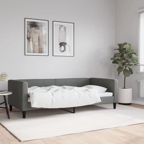 Tagesbett Schlafsofa 2-Sitzer mit Schlaffunktion und Stauraum 90x190 cm Dunkelgrau (1/5)