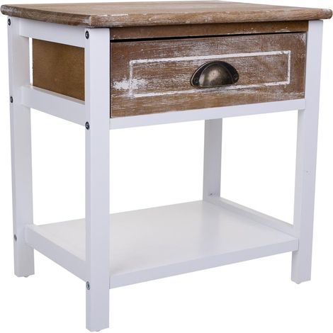 Mesita de madera blanca 40x29x42