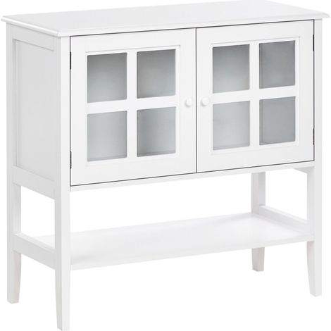Credenza Soggiorno Camera da letto Armadio 2 porte MDF Con ripiano inferiore Bianco Inlet
