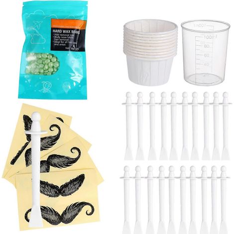 Kit d'applicateur de cire pour le nez compatible avec l'épilation des poils du nez, comprenant 20 bâtonnets de cire en plastique. (1/5)