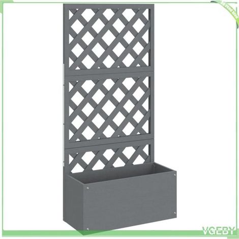 Jardinière en treillis - FAFEICY - 362577 - WPC (composite bois‑plastique) - 65x33x135 cm - Gris (1/5)