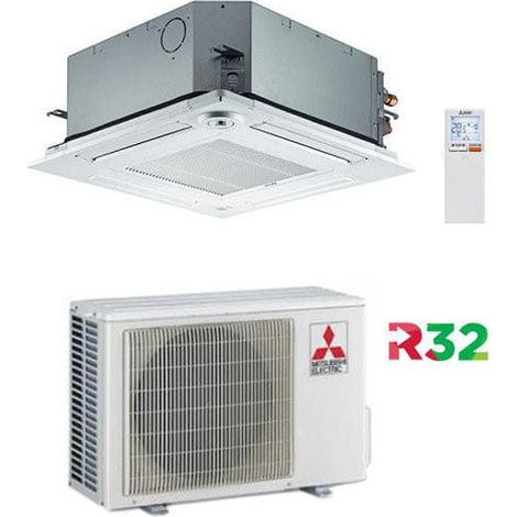 Mitsubishi SLZ-M25FA 9000 BTU Inverter 4-Wege-Kassettenklimaanlage, R32, Klasse A++/A+