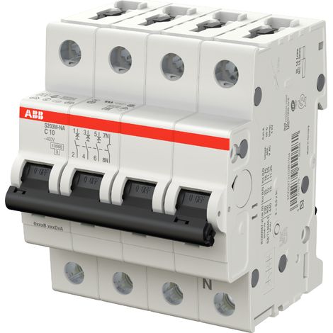 Interruttore S200M 3P+N (Neutro a destra) C10 10kA NA - ABB2CDS273103R0104