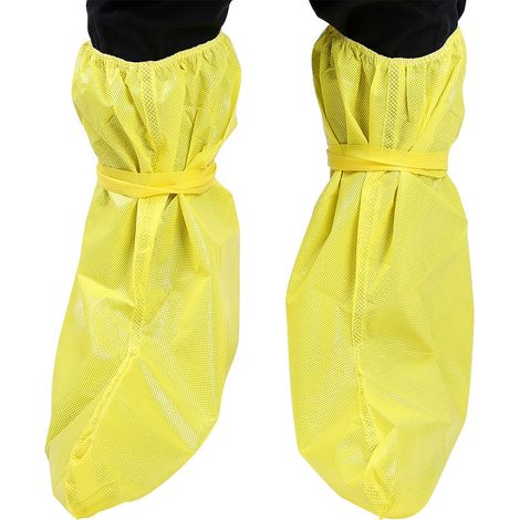 Chaussons de protection imperméables, antistatiques et antipoussière, bottes de sécurité chimique jaunes (1/5)