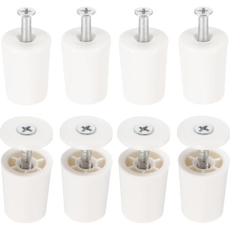8 Pcs Butée Volet Roulant 28mm Butée de Volet Roulant Bouchon d'Arrêt en Plastique avec Rondelles et Vis pour Volets Roulants Lames de Volets Roulants, Blanc