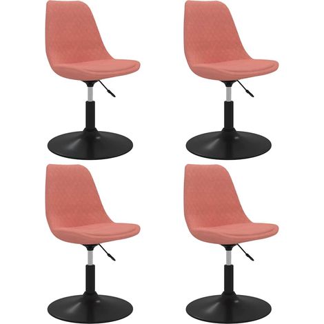 Maison Exclusive - Sedie da Pranzo Girevoli 4 pz Rosa in Velluto (1/5)