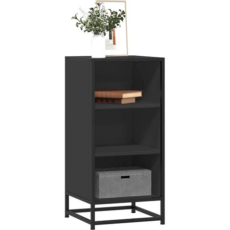 Sideboard Schwarz 35,5x35x76 cm Holzwerkstoff und Metall