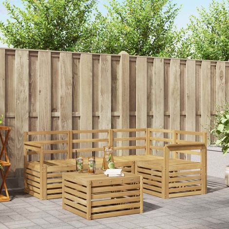 vidaXL Outdoor-Sofagarnitur 5 pcs Weiß 59 x 59 x 37 cm (1/5)