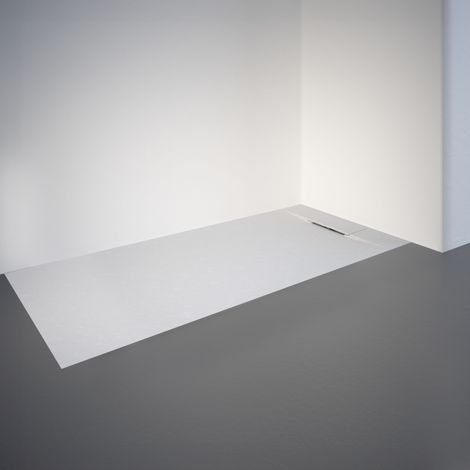 Schulte – Receveur de douche à poser 70 x 170 cm – Effet pierre blanc mat – Ultra léger – Antidérapant – Installation facile