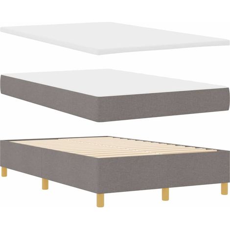Cama tipo Box Spring con cabecera Taupé 200 x 120 cm tela vidaXL (1/5)