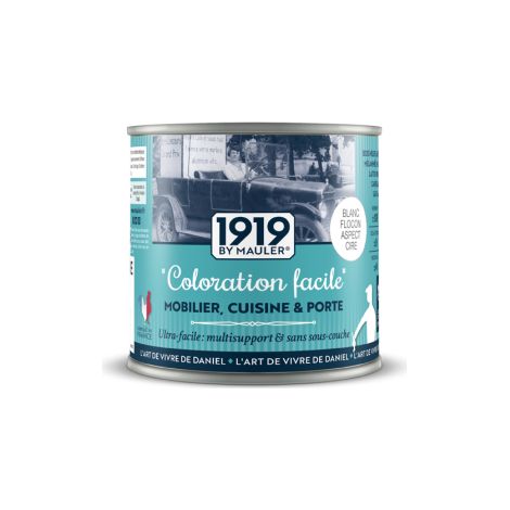 Peinture meuble 1L blanc – Finition opaque – Très faible odeur – Couvre 6 m² en 2 couches – Pour bois, métal, carrelage mural – 1919 By Mauler
