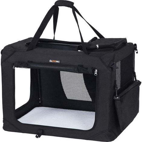 Sac de transport voyage chien L 92,5 x 70 x 9 cm noir (1/5)