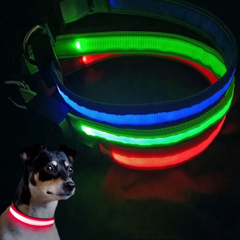 Collare per cani a LED - Collare luminoso ricaricabile e regolabile per cani - Sicurezza e visibilità al buio - Per cani di piccola, media e grande taglia (1/3)
