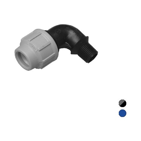 GOMITO A 90  ° C/DERIVAZIONE MASCHIO IKARO RACCORDO PER POLIETILENE- 1 x 25- IKARO- pezzi 1