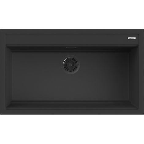 Lavello Quareco incasso 1 vasca 86×51 Prime 90 Granito Nero QLP090NE (1/4)