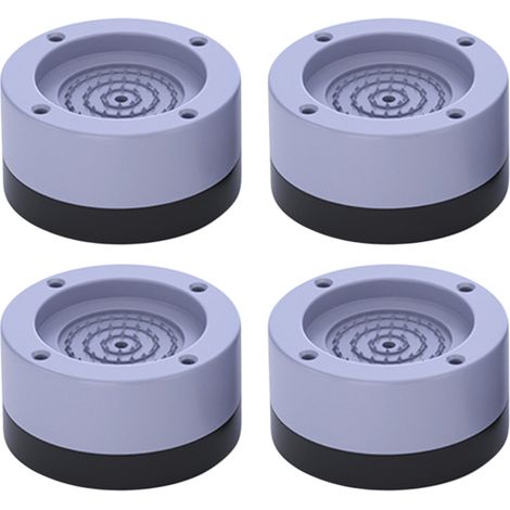 Lot de 4 patins anti-vibrations antidérapants et anti-bruit pour pieds de machine à laver, sèche-linge, réfrigérateur, meubles et appareils électroménagers. Hauteur réglable. (1/2)
