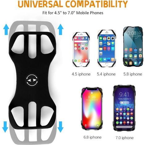 Support téléphone vélo Universel 360° Rotation Réglable Porte pour Guidons de Bicyclette/Moto Compatible avec iPhone, Samsung et 4,5-7,0 Pouces Smartphones (1/2)