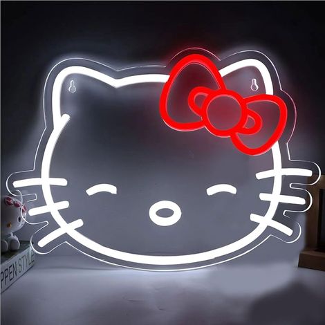 Enseigne Néon Chat - Lumière Néon LED Murale pour Chambre - Décoration Intérieure - 41 x 29 cm - Alimentation USB - 1 Pièce (1/5)