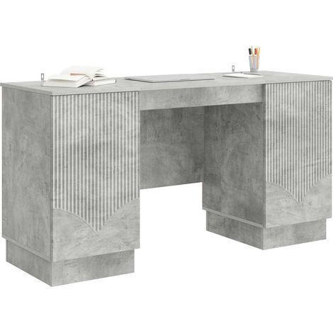 Maison Exclusive - Schreibtisch mit Tür Betongrau 142,5 x 50 x 75
