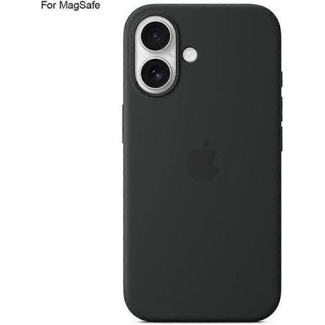iPhone 16 Hülle, MagSafe-kompatibel – Rückseite aus Flüssigsilikon, induktive Öffnung, weiche Schutzhülle, Schwarz-Mehrfarbig