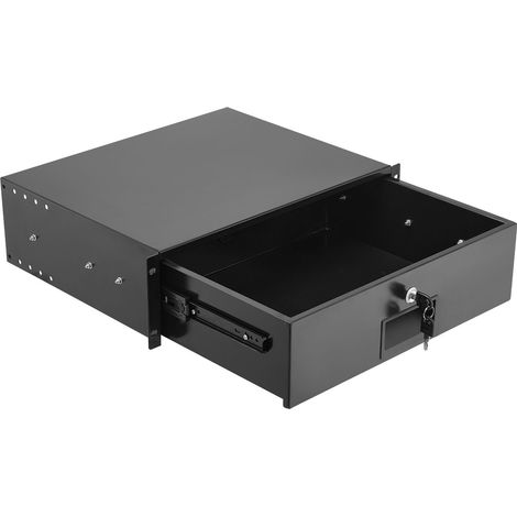 Tiroir de rack 3U verrouillable, charge max 22,68 kg, avec trous de gestion de câbles, pour armoire serveur et équipement réseau. (1/5)