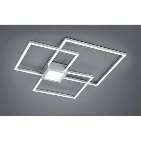 Hydra Deckenleuchte 3 LED Quadrate 38w Nickel L65 cm Dimmbare Trio-Beleuchtung (1/2)