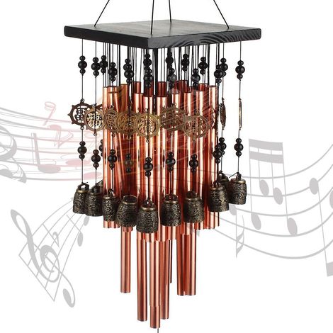 Windspiel aus Messing und Glocke aus Kupfer – Dekoration – Halloween-Geschenk – Gemütliche Atmosphäre im Freien für die ganze Familie