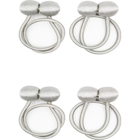 Filiyano-Attaches magnétiques pour rideaux, gris argenté, lot de 4 (1/5)