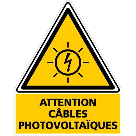 Etiquette adhésive CABLES PHOTOVOLTAIQUES (C1165). A l'unité .  - A l'unité (1/5)