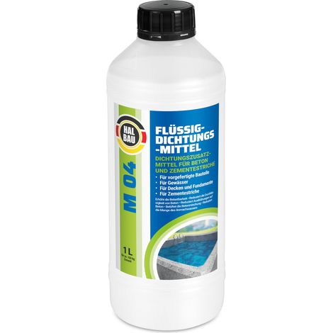 HALBAU Flüssiger Dichtungsmittel für Beton Zementestrich Mörtelzusatzmittel Plastifizierer M04 - 1L