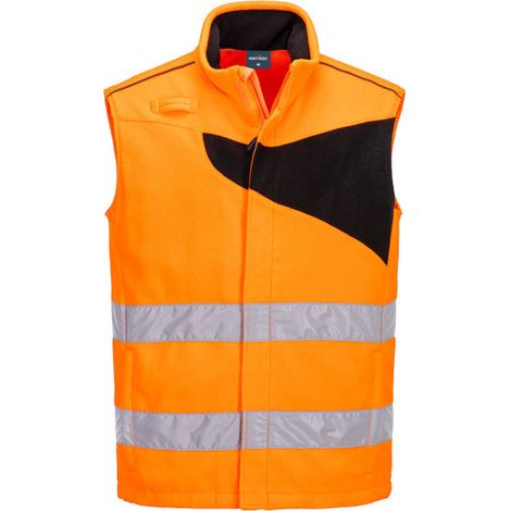 Chaleco de calor de polar de alta visibilidad PW2 Hi-Vis / Naranja Negro / 4XL