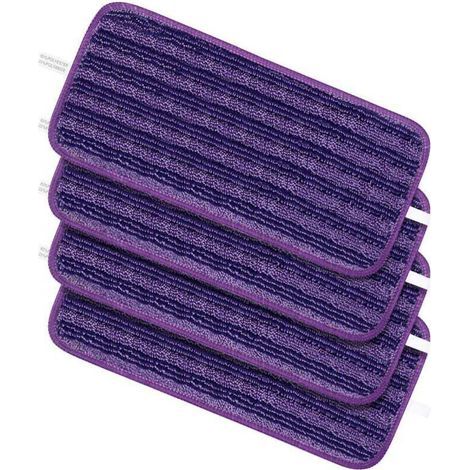 Lot De 4 Lingettes Réutilisables Microfibre Lavables Pour Balai Swiffer WetJet Nettoyage Sols Secs Humides 30x14 Cm (1/4)