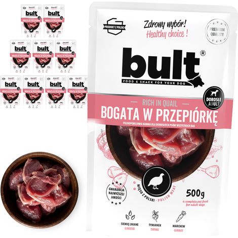 BULT Nassfutter für Hunde, Wachtel, Beutel, 10 x 500 g (1/2)