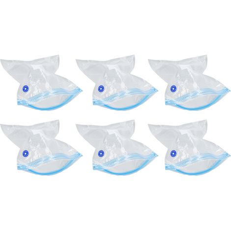 6 Sacs de Conservation Sous Vide Réutilisables pour Nourriture et Habits, 26x28cm - Économie d'Espace, Hermétique
