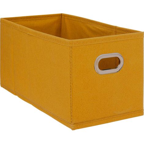 Boîte de rangement tissu Jaune Moutarde 15 x 31 x 15 cm - Five