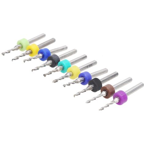 10 Stück 1,6–2,05 mm Hartmetallbohrer mit geradem Schaft für Leiterplatten (1/5)