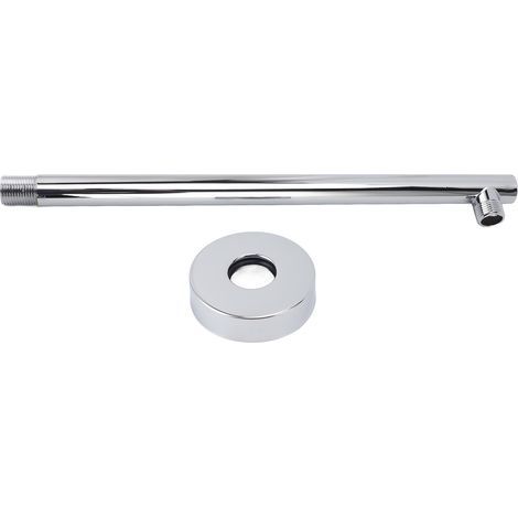 Bras de douche avec support à bride, tube en acier inoxydable, accessoires de salle de bains de 35cm (1/5)