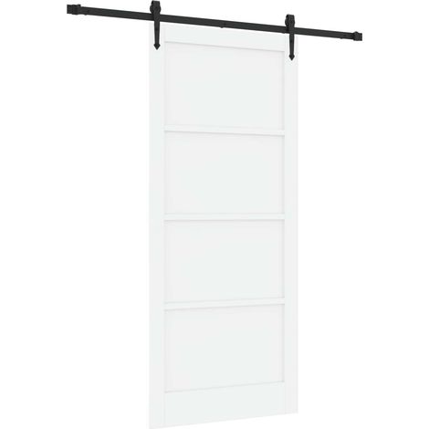Schiebetür ORKDAL 93 x 211 cm Holzwerkstoff Weiß und Schwarz vidaXL (1/5)