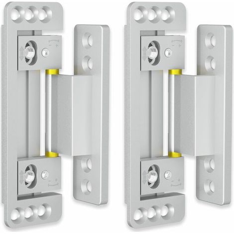 Versteckte Türscharniere, 2er-Pack, ultradünne, verdeckte Scharniere für Geheimtüren, verstellbare, unsichtbare Scharniere, geräuschlose und leichtgängige verdeckte Türscharniere, Silber