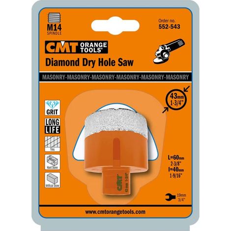 552-543 SCIE CLOCHE POUR MARBRE/GRANIT/GRES S=M14 D=43X15X60 DR